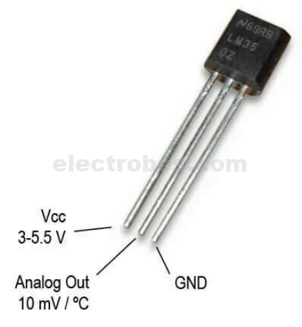 LM35 Temperature Sensor Pinout