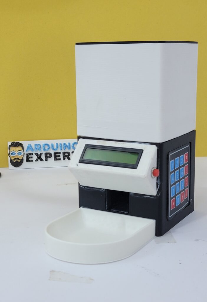 3D Printed and Fully Assembled Arduino Automatic Pet Feeder