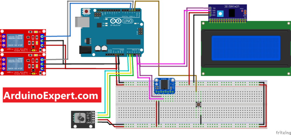 Circuit Diagram of linear Actuator with Arduino