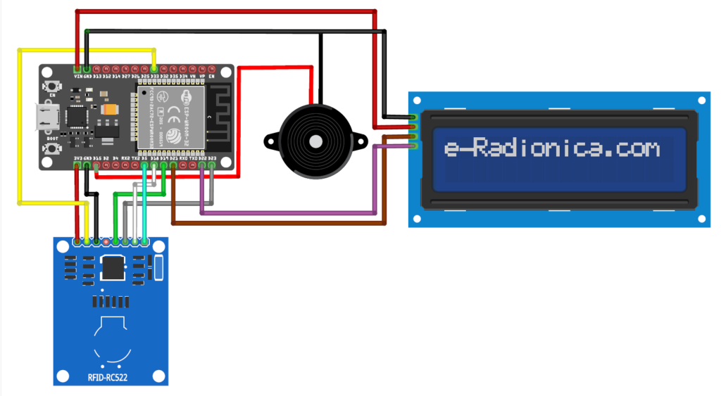 Circuit Diagram of Inventory Management System with ESP32 and Google Sheets