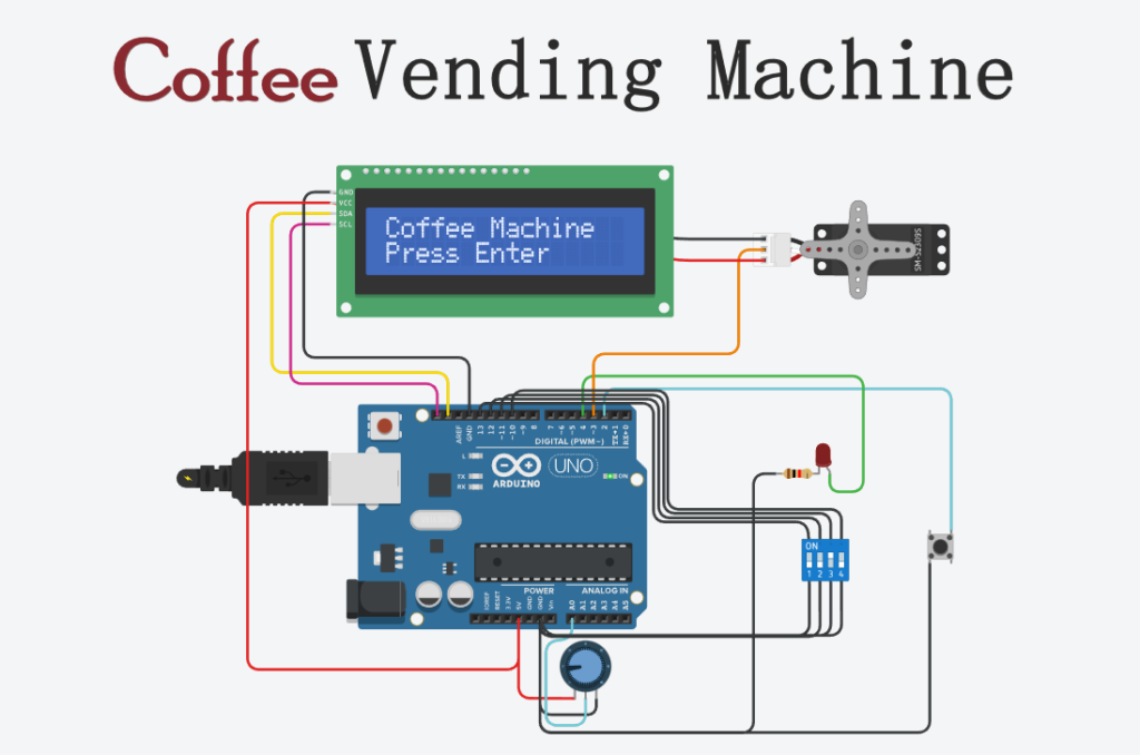 Circuit Diagram of Coffee Vending Machine with Arduino