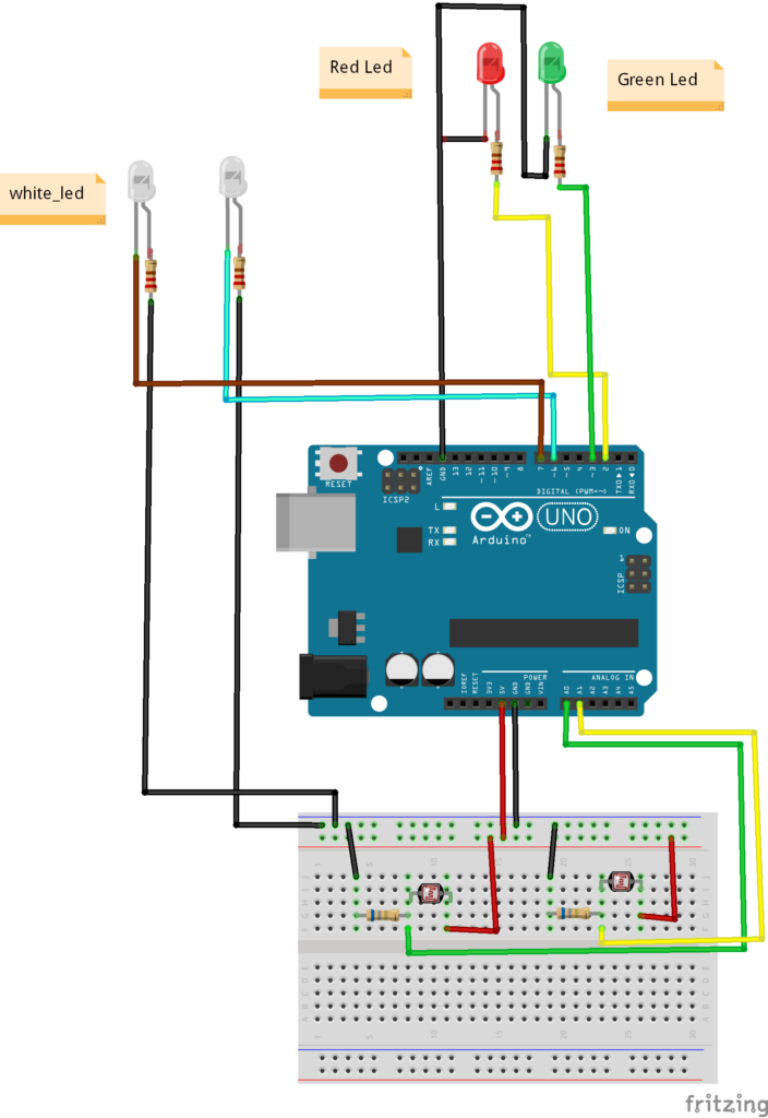 Circuit Diagram of Pen Ink Level Detector with Arduino