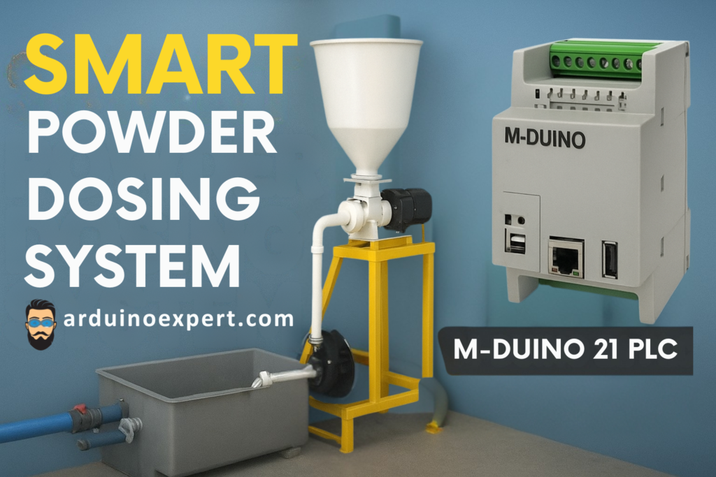 Smart Powder Dosing and Solution Mixing System using M-DUINO 21 Plus PLC