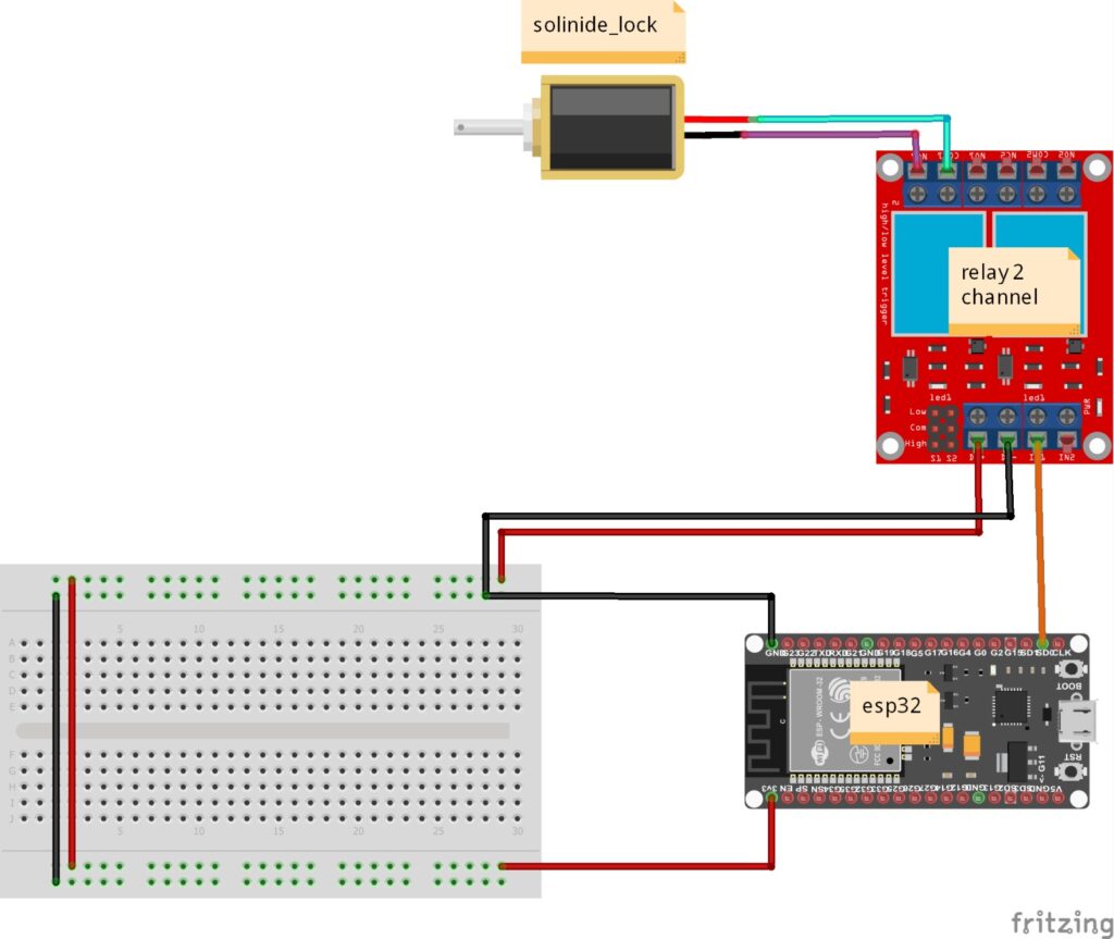 Circuit Diagram of IoT Smart Door Lock with ESP32