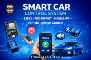 Car Control System with Fingerprint and App || Vehicle Security System with ESP32