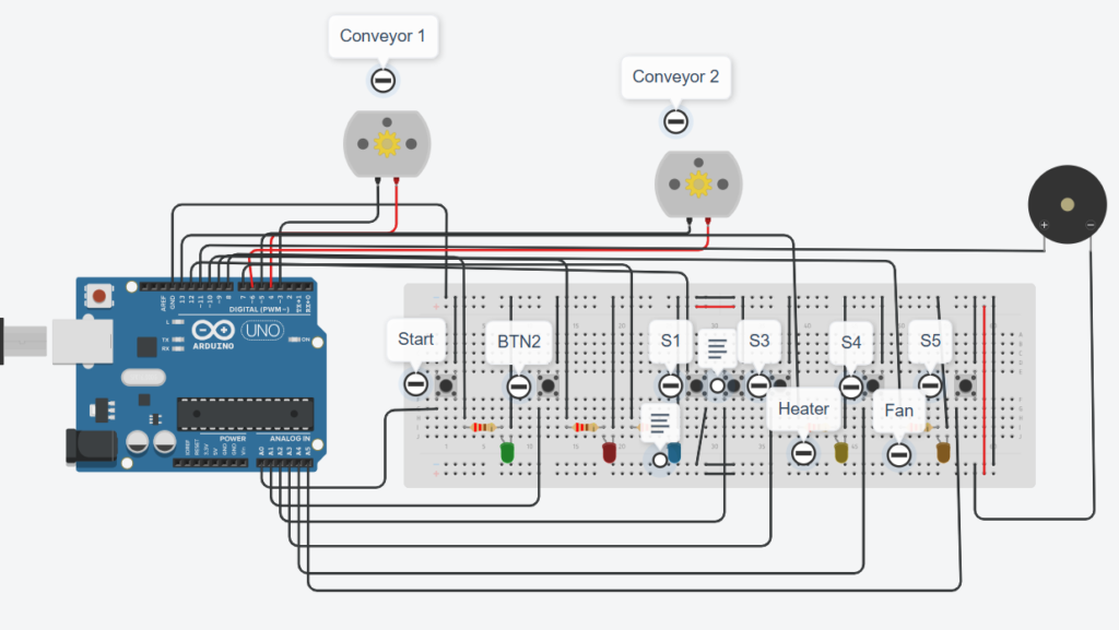 Circuit Diagram of Automated Conveyor Control and Inspection System