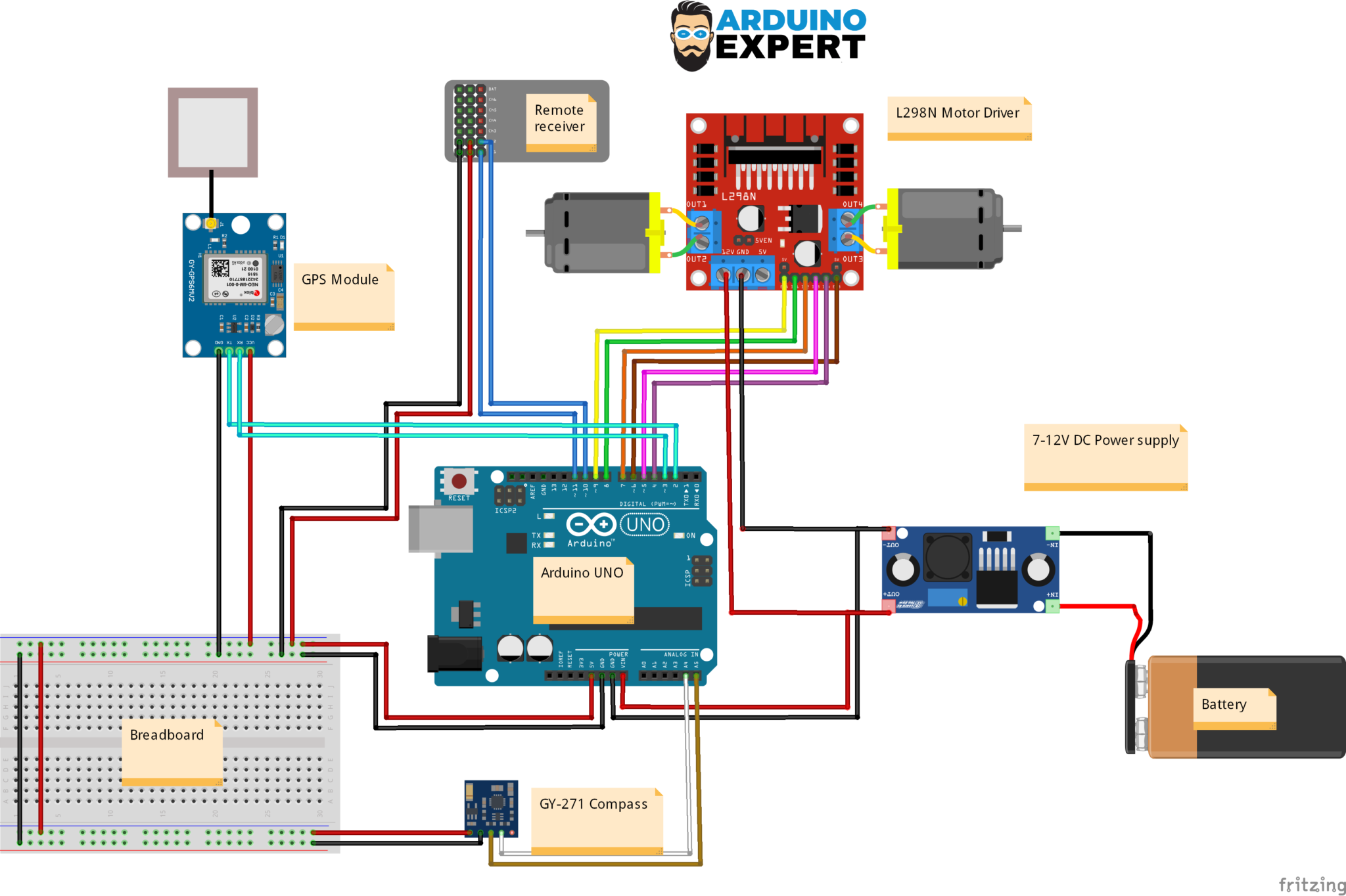 GPS Guided Autonomous Boat with Manual Control (Arduino Based ...