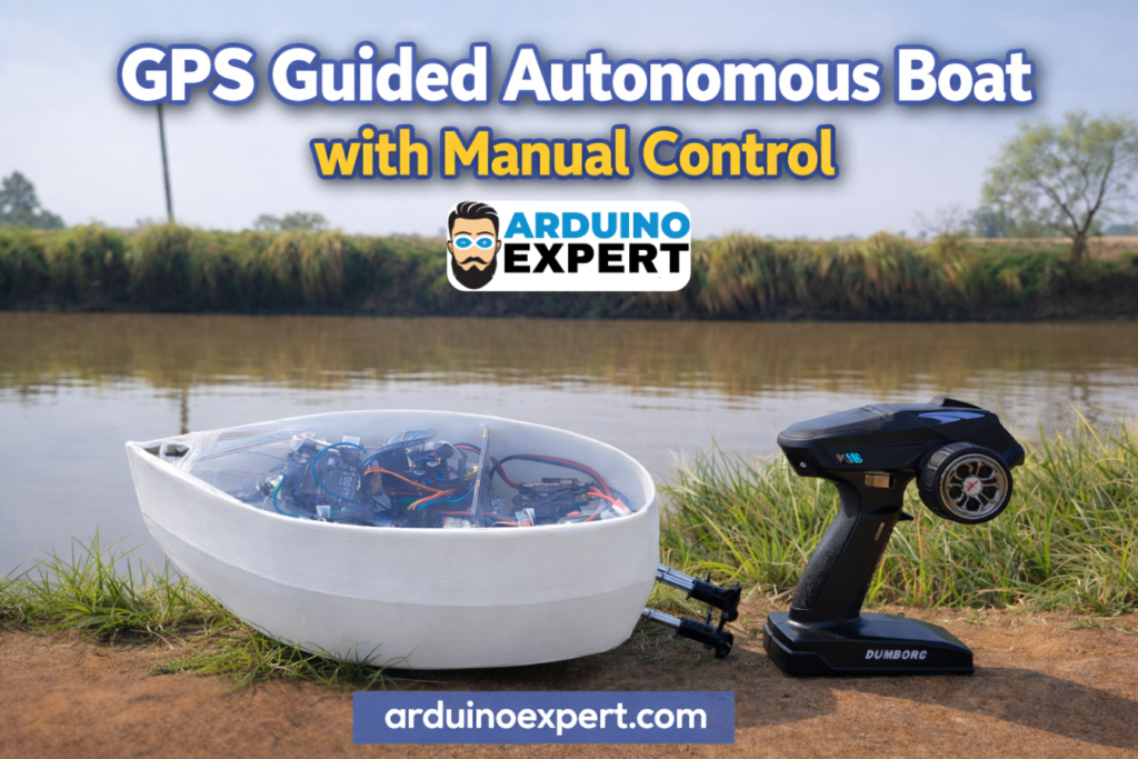 GPS Guided Autonomous Boat with Manual Control (Arduino Based)