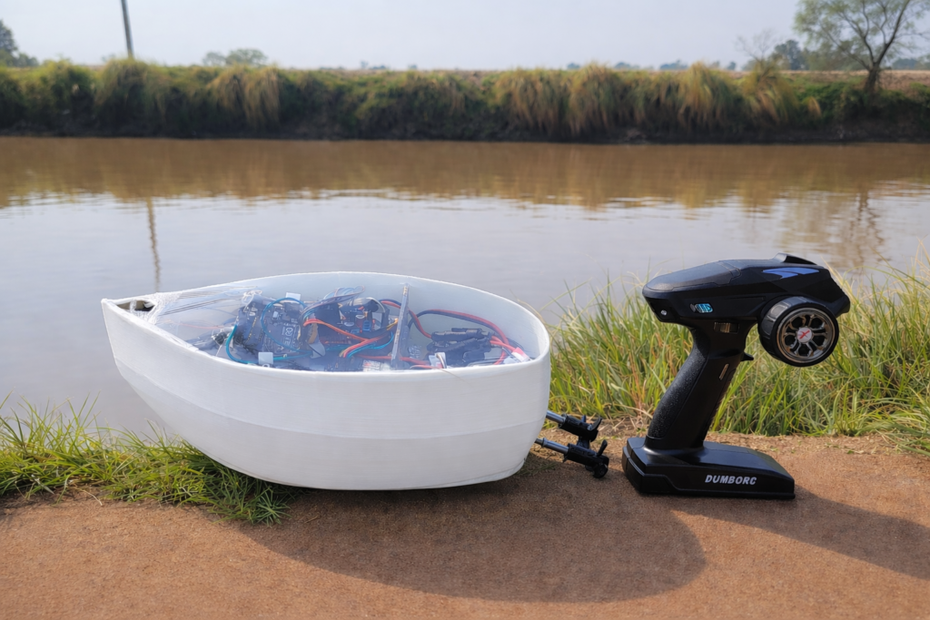 Testing of GPS Controlled Boat with Manual Control at a Canal