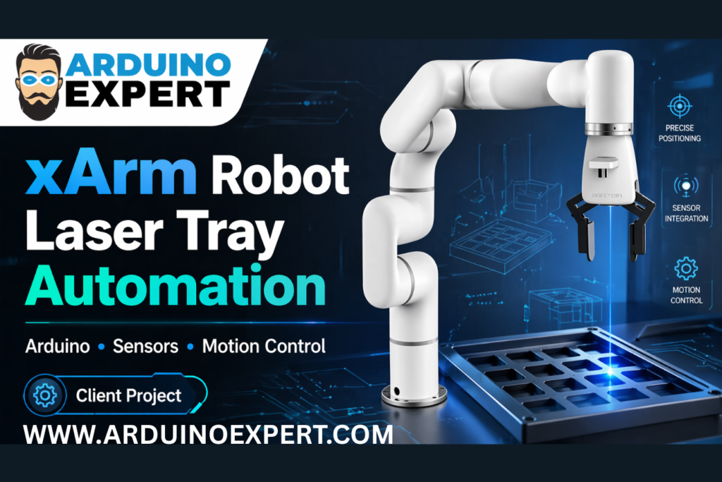 xArm Robot Integrated Laser Tray Automation System Using Arduino Leonardo | Robotics & Embedded Automation Project