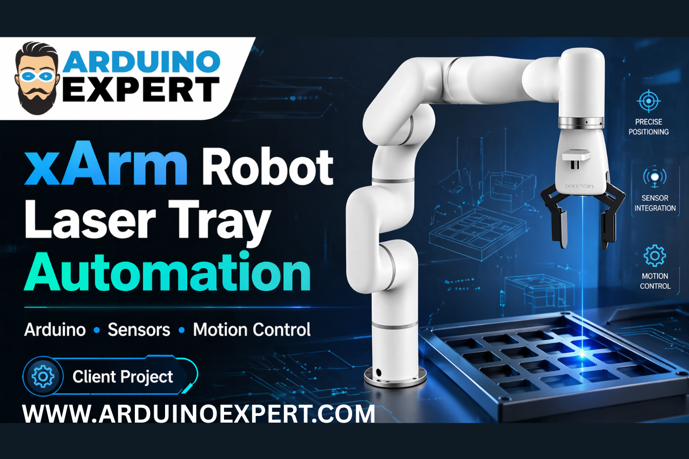 xArm Robot Integrated Laser Tray Automation System Using Arduino Leonardo | Robotics & Embedded Automation Project