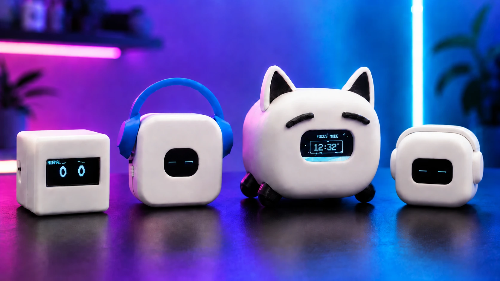 CubeBot MeowBot BeatBot and PodBot Desktop Pets Buddies