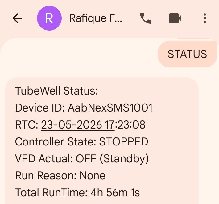 Run Time information on AabNex SMS