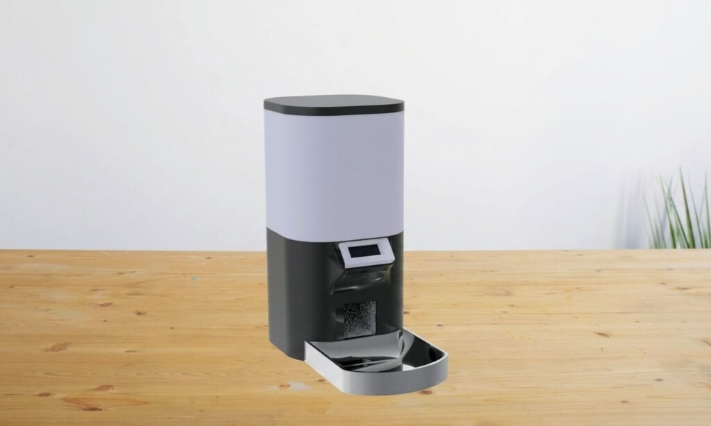 Rendered Image of Front View of Bluetooth Pet Feeder