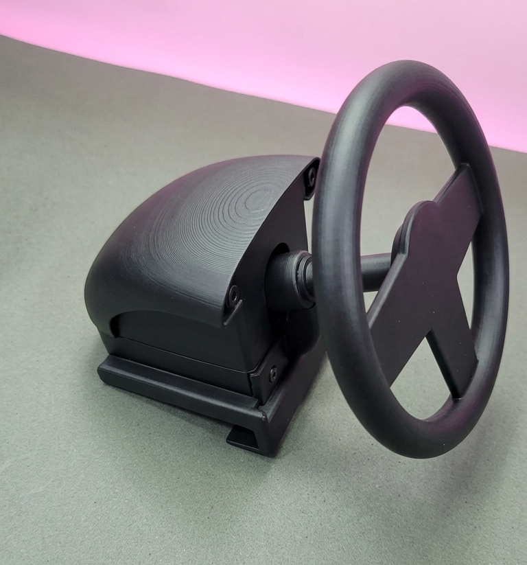 3D-Printed Electronics Enclosure and Car Driving Steering wheel