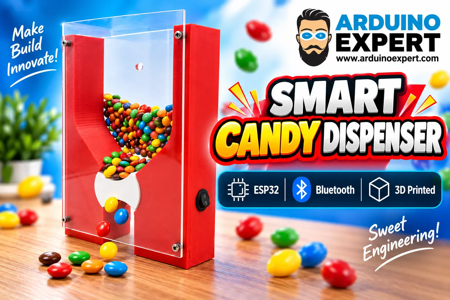 Smart Candy Dispenser with ESP32 and 3D Printed Enclosure